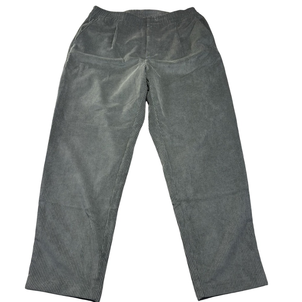 Gap Sweatpants Womens XL Tall Green Corduroy High Rise Elastic Waist Pockets